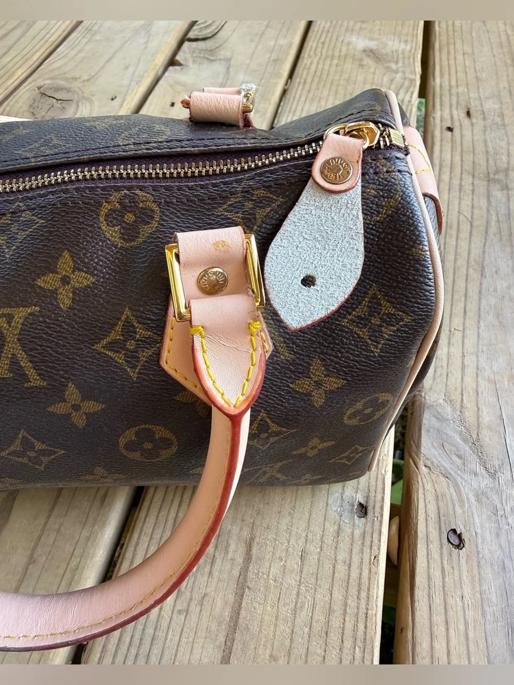 Designer Inspired Brown Monogram Satchel Speedy Style Bag Purse Handbag - Picture 3 of 12